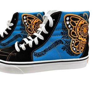 New! Limited Edition Embroidered Butterfly Vans Size 7.5